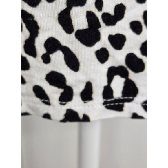 Chico's EUC Leopard elbow sleeve v-neck top 16 XL white black beige - Picture 15 of 17
